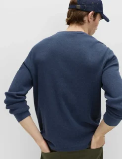 Pure Cotton 2-Tone Waffle Sweatshirt