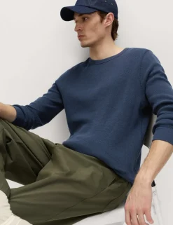Pure Cotton 2-Tone Waffle Sweatshirt