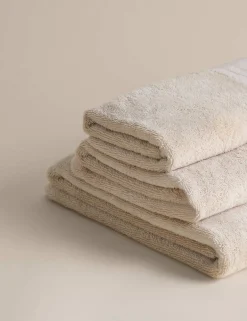 Pure Cotton Towel with Linen Border