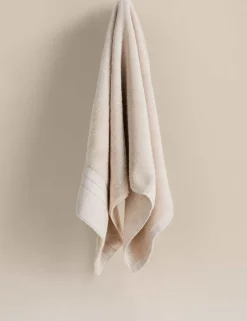 Pure Cotton Towel with Linen Border