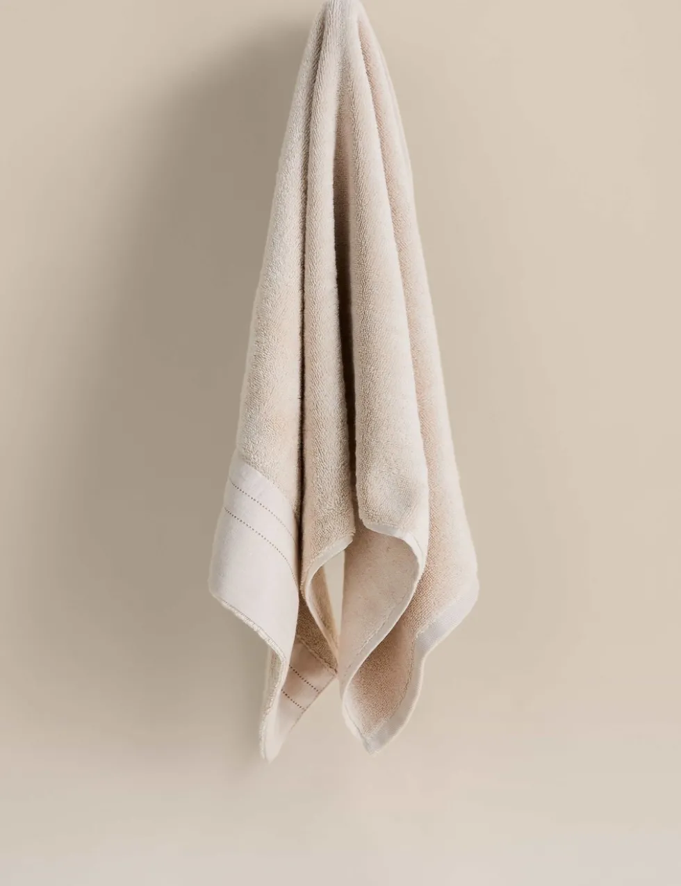 Pure Cotton Towel with Linen Border