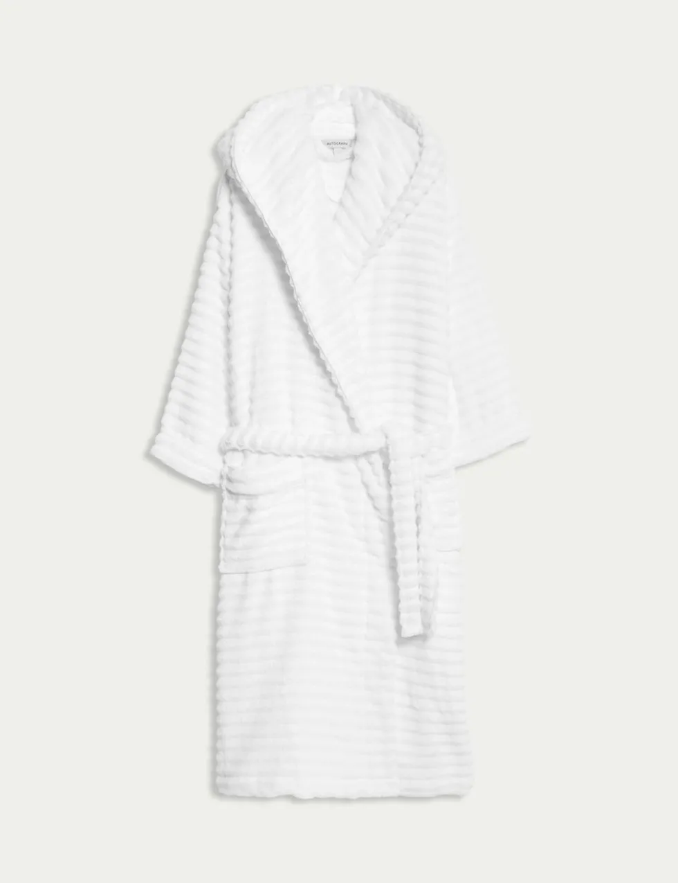 Pure Cotton Towelling Ribbed Dressing Gown