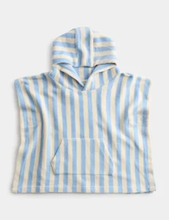 Pure Cotton Towelling Striped Poncho (0-3 Yrs)