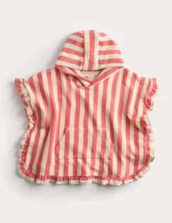 Pure Cotton Towelling Striped Poncho (0-3 Yrs)