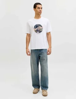 Pure Cotton Tropical Graphic Print T-Shirt