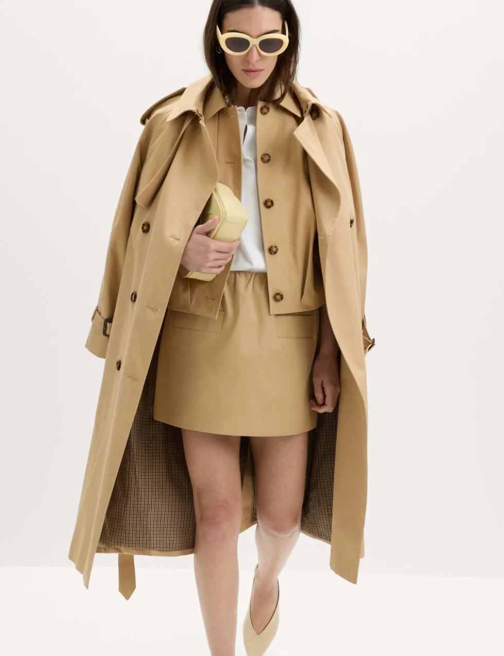 Pure Cotton Twill Mini A-Line Skirt