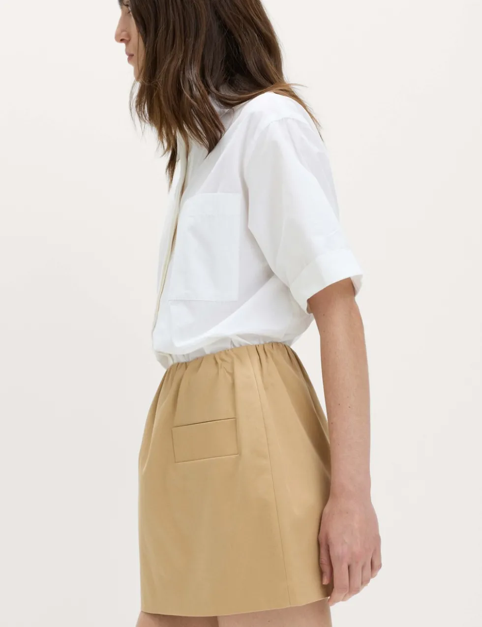 Pure Cotton Twill Mini A-Line Skirt