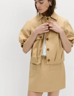 Pure Cotton Twill Mini A-Line Skirt
