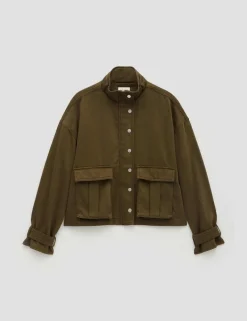 Pure Cotton Twill Relaxed Utility Jacket