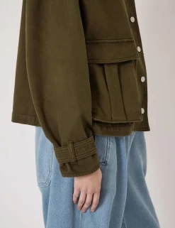 Pure Cotton Twill Relaxed Utility Jacket