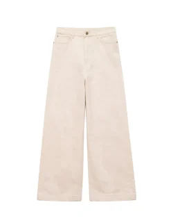 Pure Cotton Twill Wide Leg Jeans