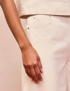 Pure Cotton Twill Wide Leg Jeans