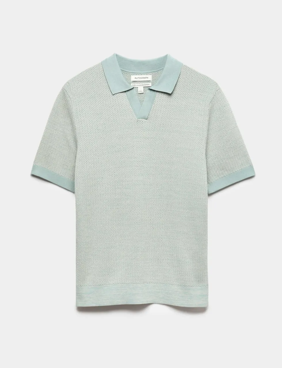Pure Cotton Twisted Stitch Knitted Polo
