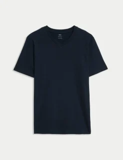 Pure Cotton V Neck T-Shirt