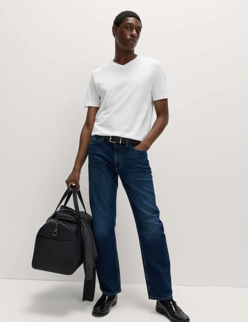 Pure Cotton V Neck T-Shirt