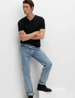 Pure Cotton V Neck T-Shirt