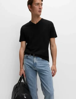 Pure Cotton V Neck T-Shirt