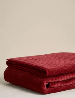 Pure Cotton Velvet Narrow Stripe Bedspread