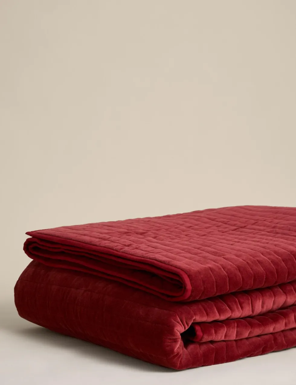 Pure Cotton Velvet Narrow Stripe Bedspread