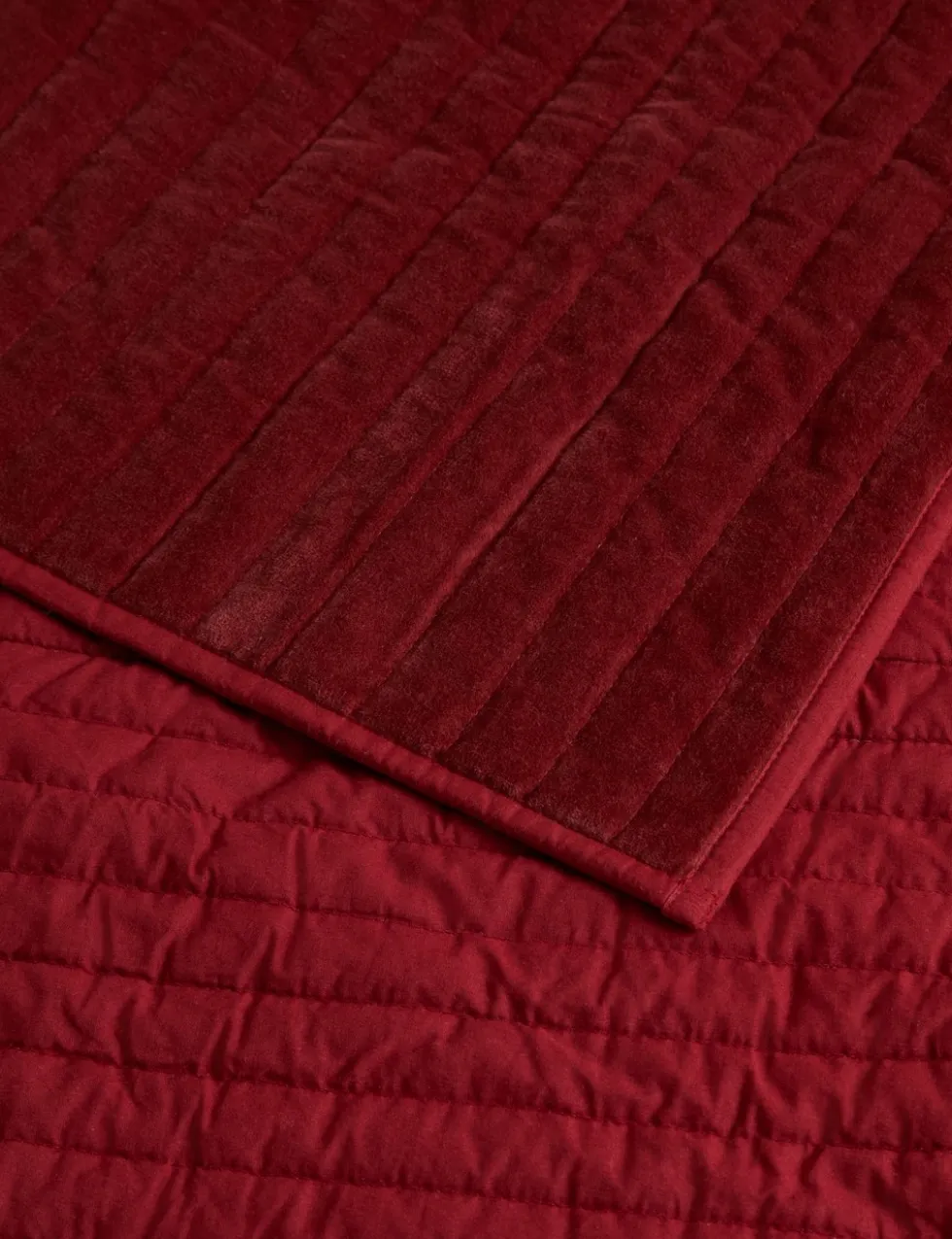 Pure Cotton Velvet Narrow Stripe Bedspread