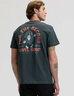 Pure Cotton Vinyl Graphic Crew Neck T-Shirt