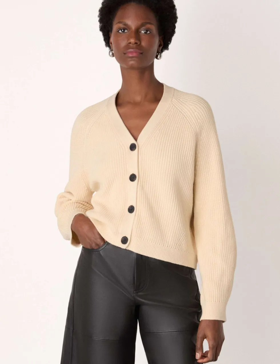 Pure Cotton V-Neck Button Front Cardigan