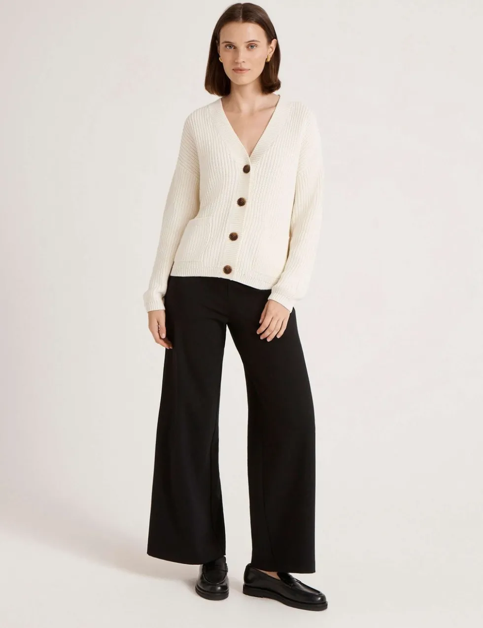 Pure Cotton V-Neck Button Front Cardigan
