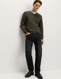 Pure Cotton V-Neck Jumper