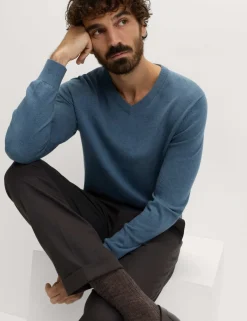 Pure Cotton V-Neck Jumper