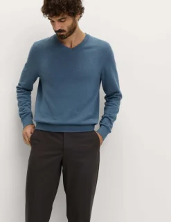 Pure Cotton V-Neck Jumper