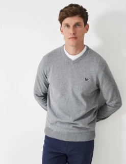 Pure Cotton V-Neck Jumper
