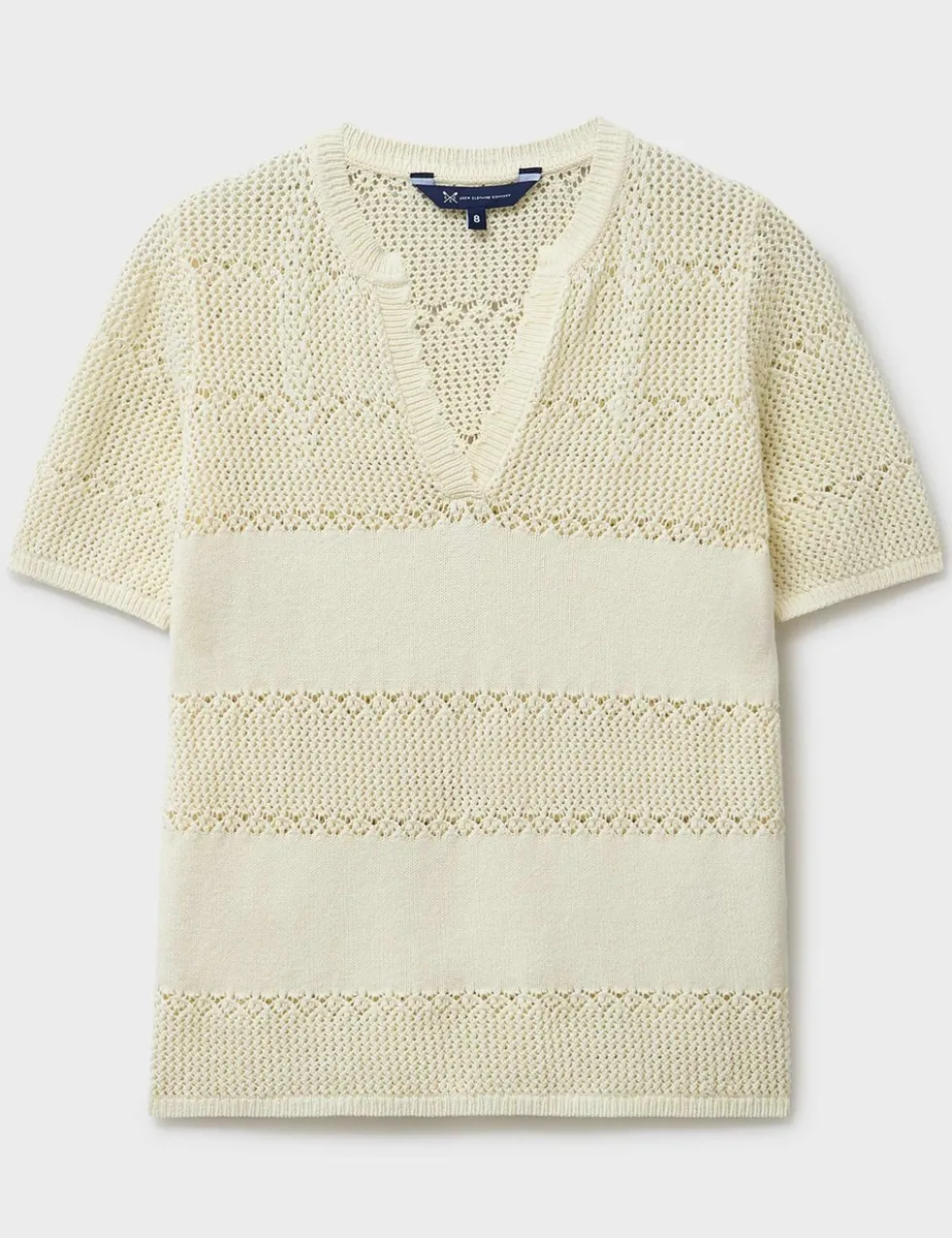 Pure Cotton V-Neck Knitted T-Shirt