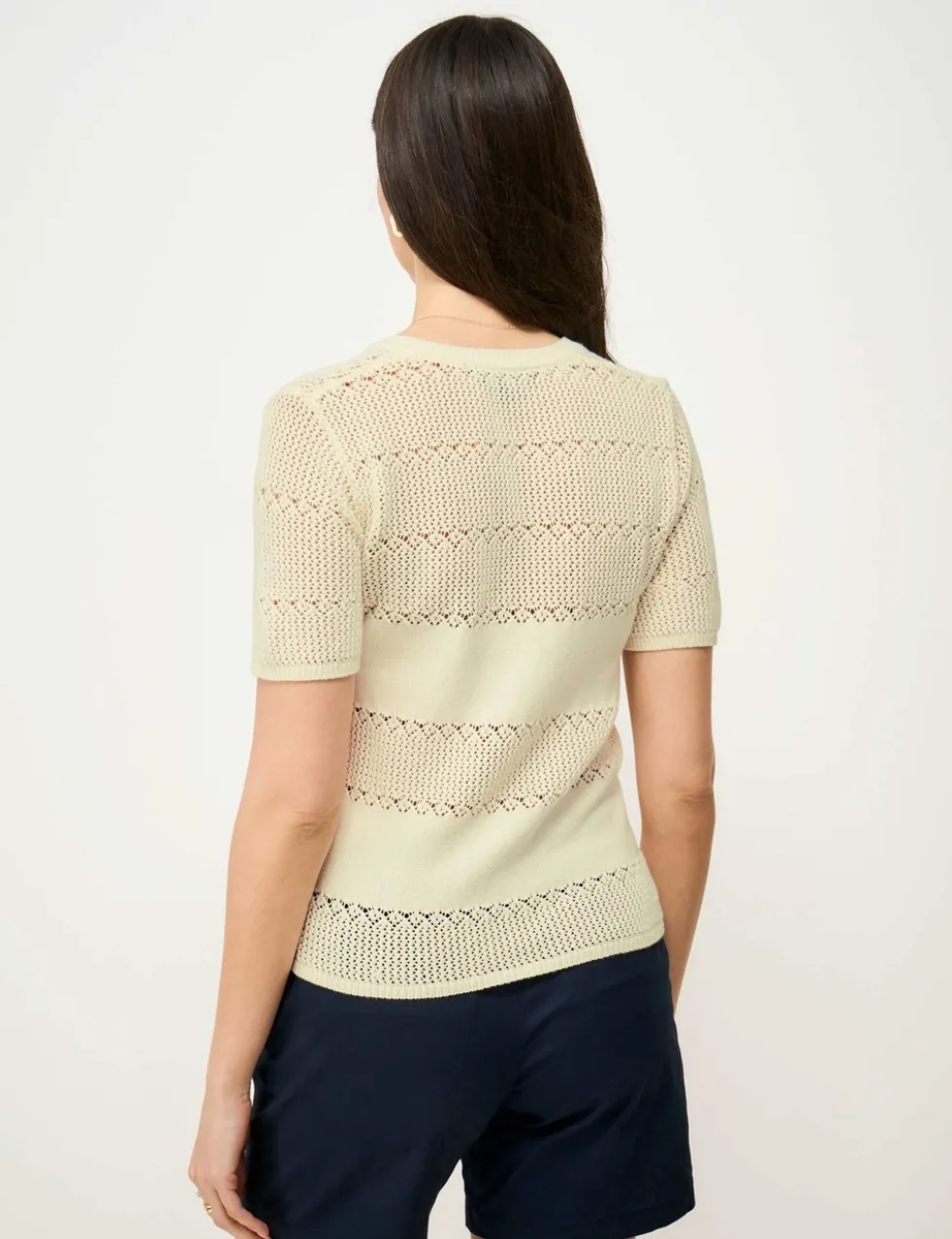 Pure Cotton V-Neck Knitted T-Shirt