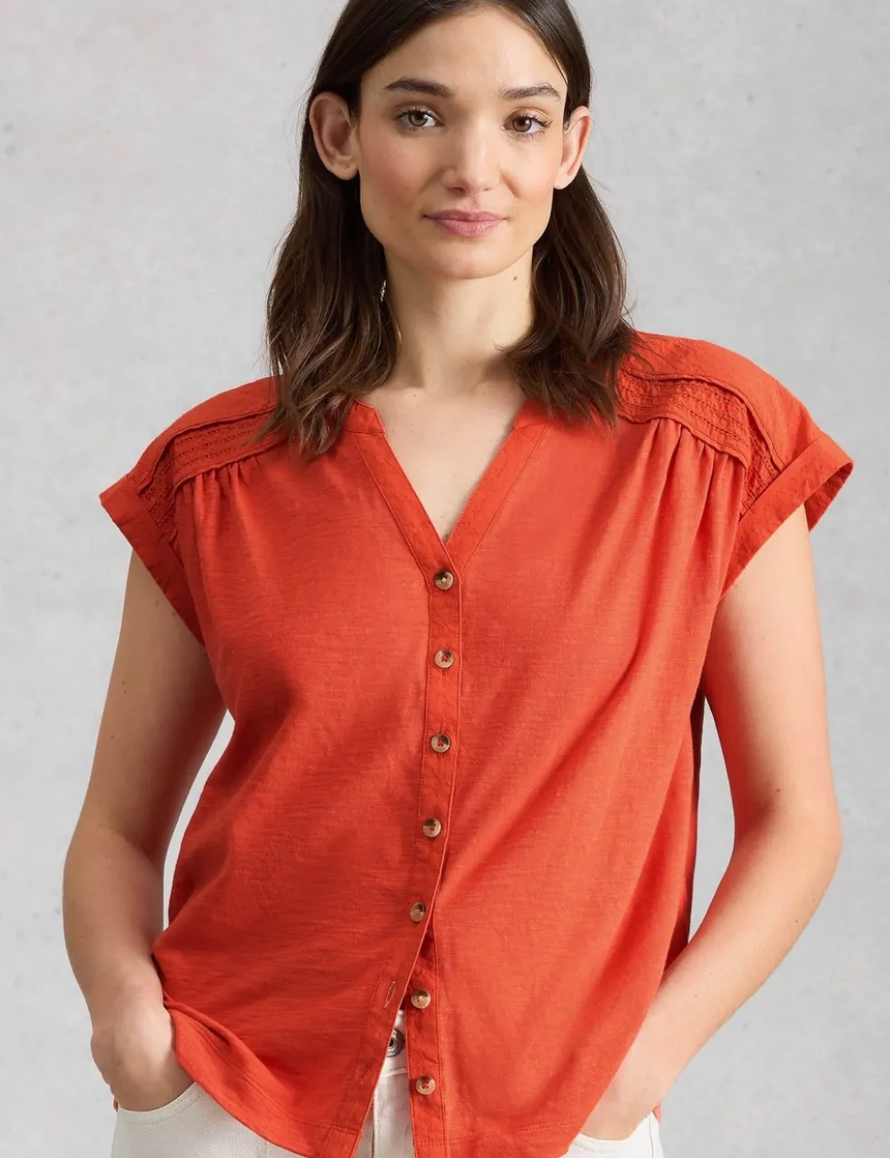 Pure Cotton V-Neck Shirt
