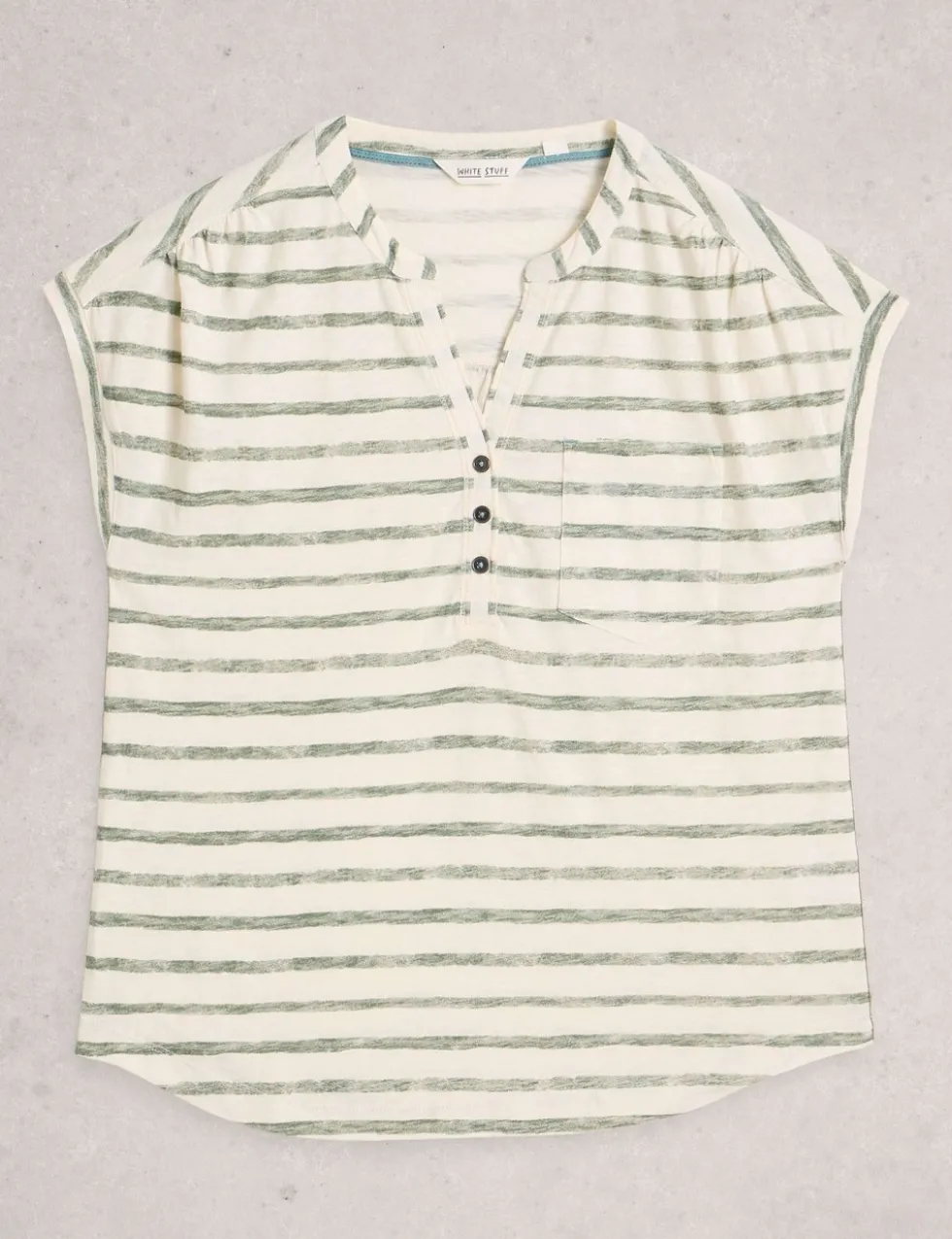 Pure Cotton V-Neck Striped Shirt