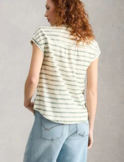 Pure Cotton V-Neck Striped Shirt