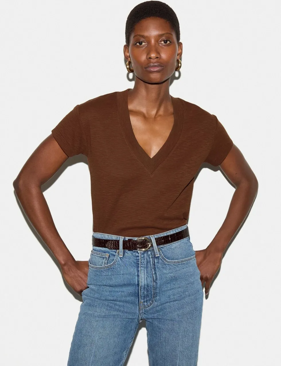 Pure Cotton V-Neck T-Shirt