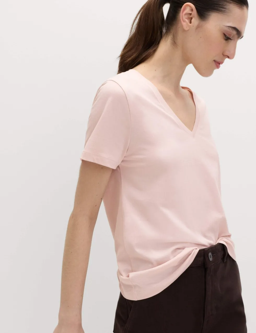 Pure Cotton V-Neck T-Shirt
