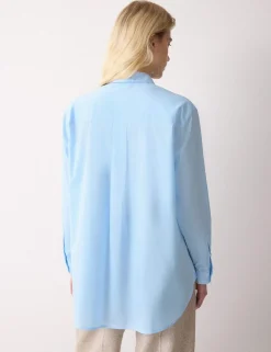 Pure Cotton Voile Collared Relaxed Shirt