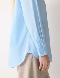 Pure Cotton Voile Collared Relaxed Shirt
