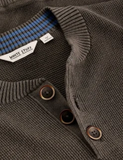 Pure Cotton Waffle Henley Jumper