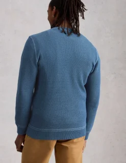 Pure Cotton Waffle Henley Jumper