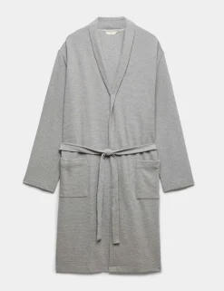 Pure Cotton Waffle Lightweight Dressing Gown