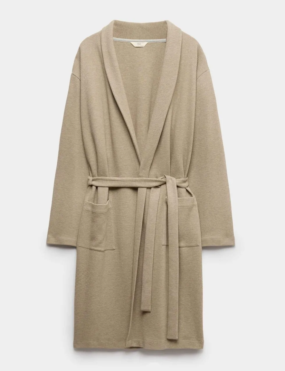 Pure Cotton Waffle Lightweight Dressing Gown