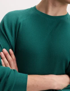 Pure Cotton Waffle Loungewear Sweatshirt
