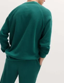 Pure Cotton Waffle Loungewear Sweatshirt