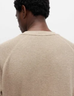 Pure Cotton Waffle Loungewear Sweatshirt