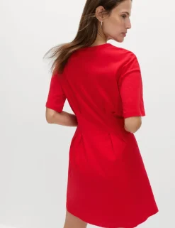 Pure Cotton Waisted Mini T-Shirt Dress