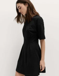 Pure Cotton Waisted Mini T-Shirt Dress