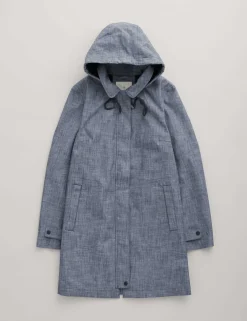 Pure Cotton Waterproof Hooded Longline Raincoat